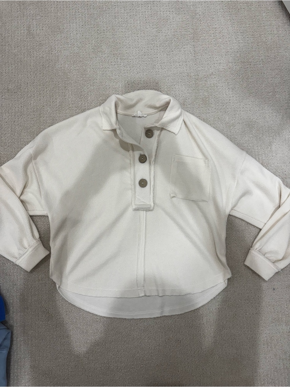 Blu Pepper Cream Knit Top with buttons